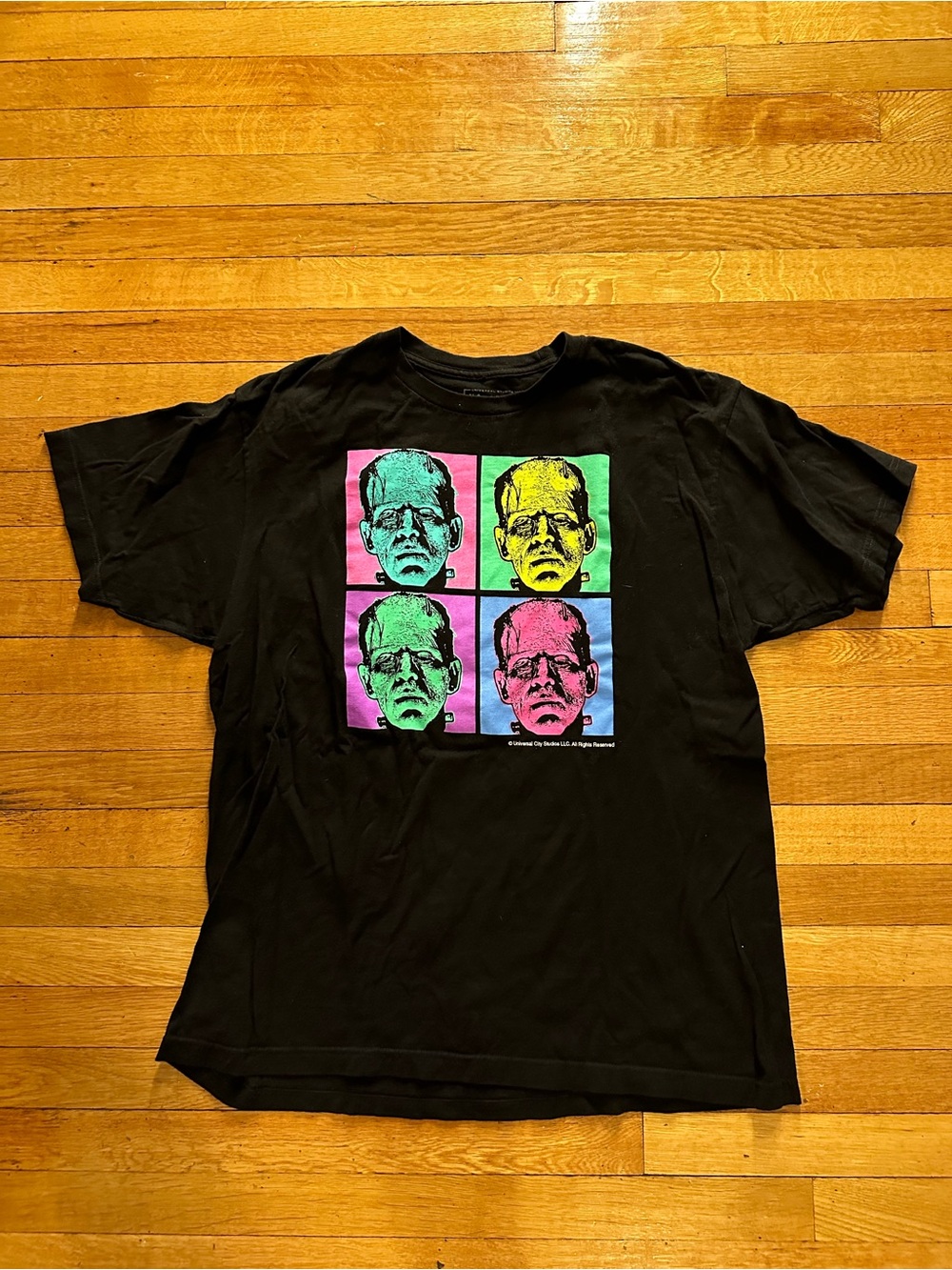Universal Studios Monsters Mens Pop Art  Frankenstein Faces Halloween T-Shirt XL